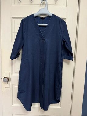 cos v neck denim dress V-Neck Denim Cami Dress Light / L